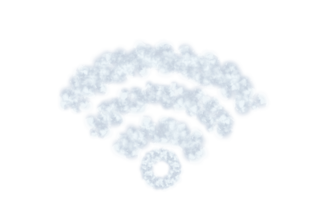 WiFi Signal Cloud Symbol on Transparent Background