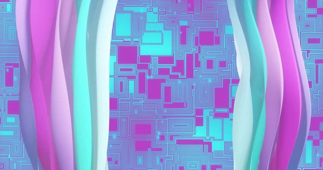 Abstract Digital Technology Background with Pink Curves