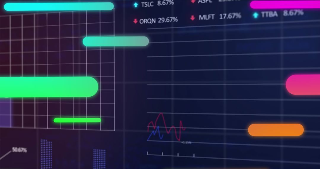 Abstract Financial Data Visualization with Holographic Elements