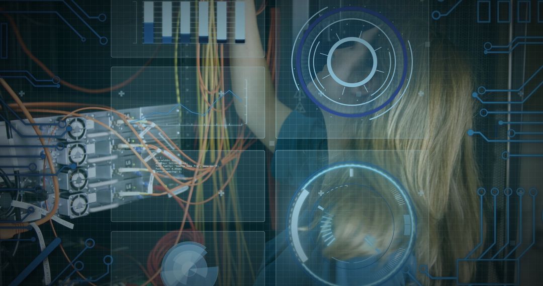 Digital Interface Overlay with Diverse Business People