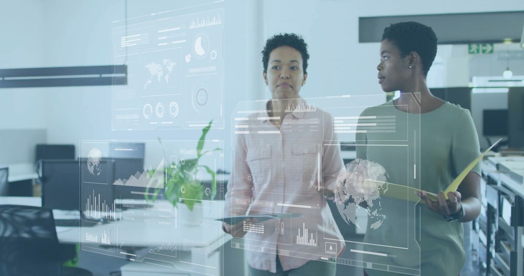 Innovative Financial Data Technology in Modern Office Workspace