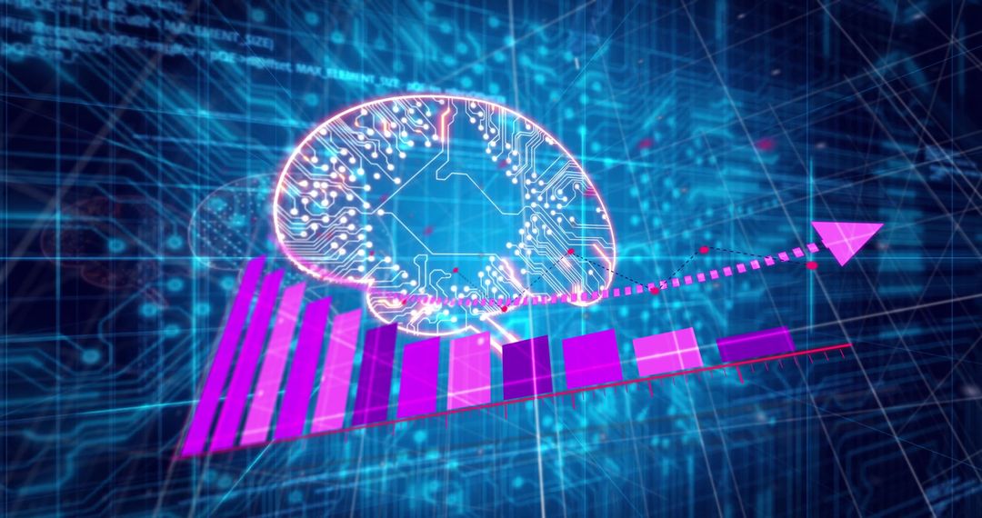Futuristic Brain Circuit with Ascending Data Graph