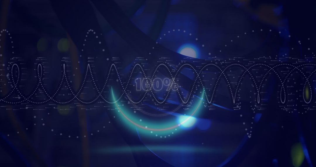 100 Percent Loading Circle with Technology Data Background