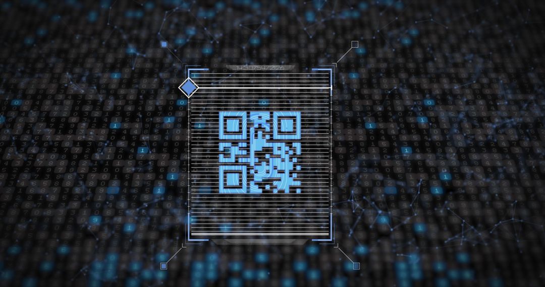 QR Code Digital Matrix with Moving Data Columns - Free Images, Stock Photos and Pictures on Pikwizard.com