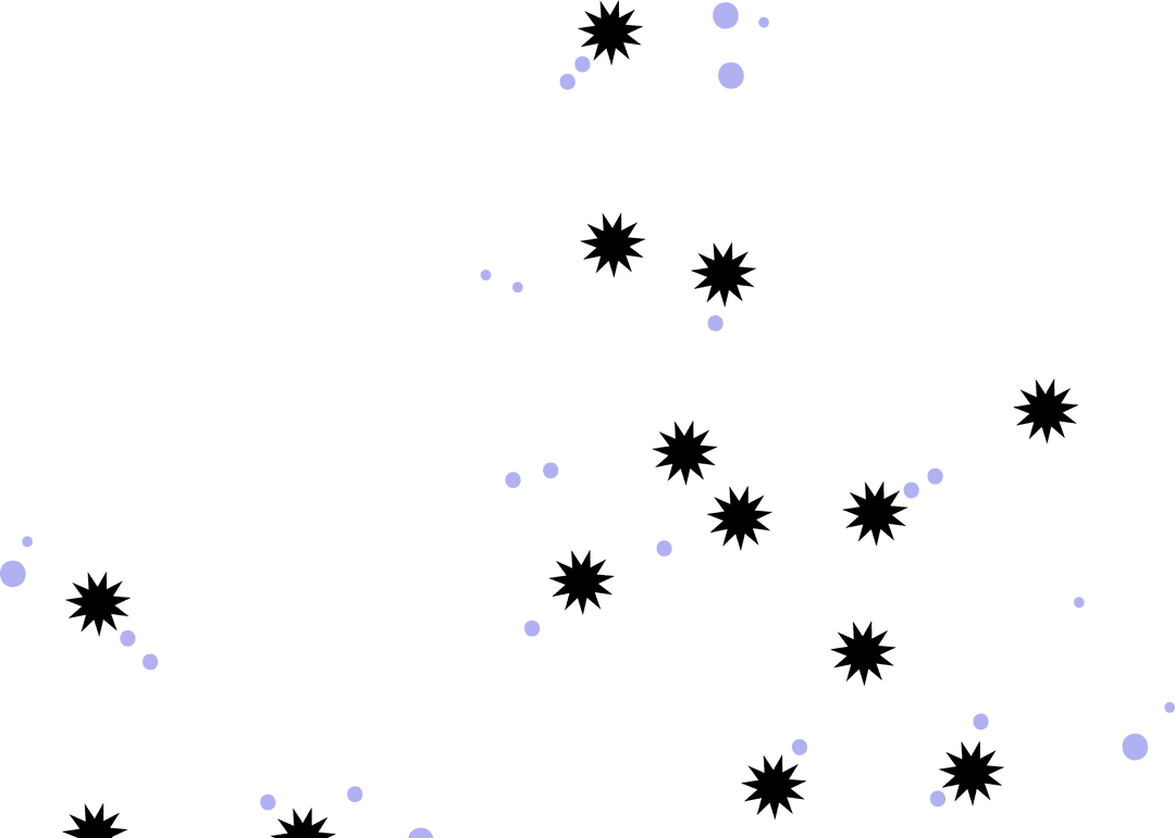 Abstract Starburst Network with Transparent Geometric Lines