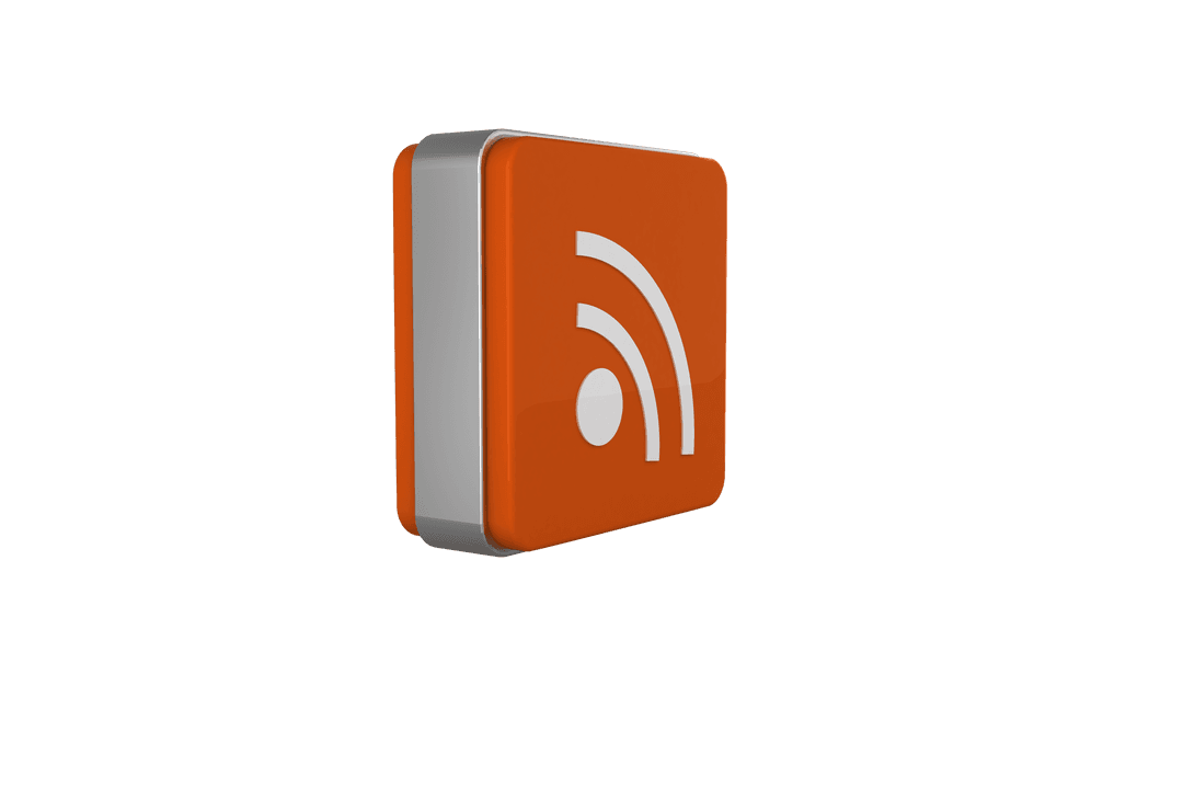 Transparent 3D Brick with WiFi Icon on Transparent Background