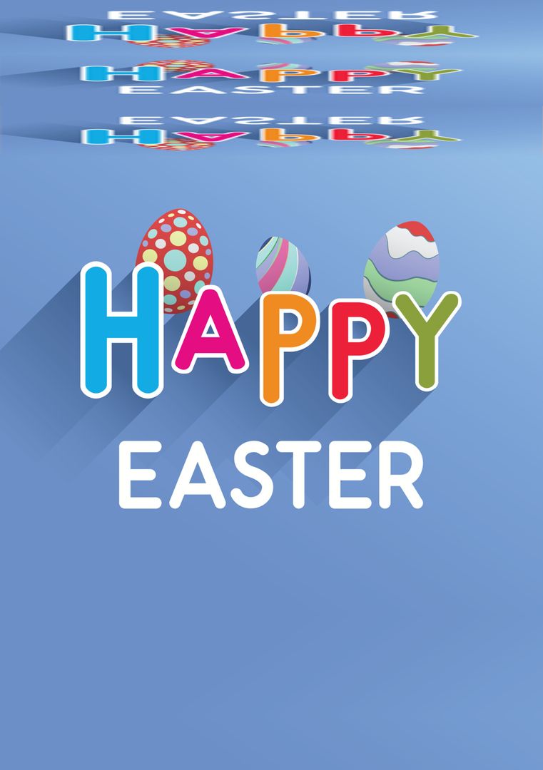 Colorful Easter Greeting with Festive Eggs and Bold Text