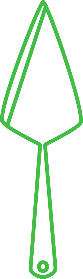 Green Garden Trowel Icon on Transparent Background