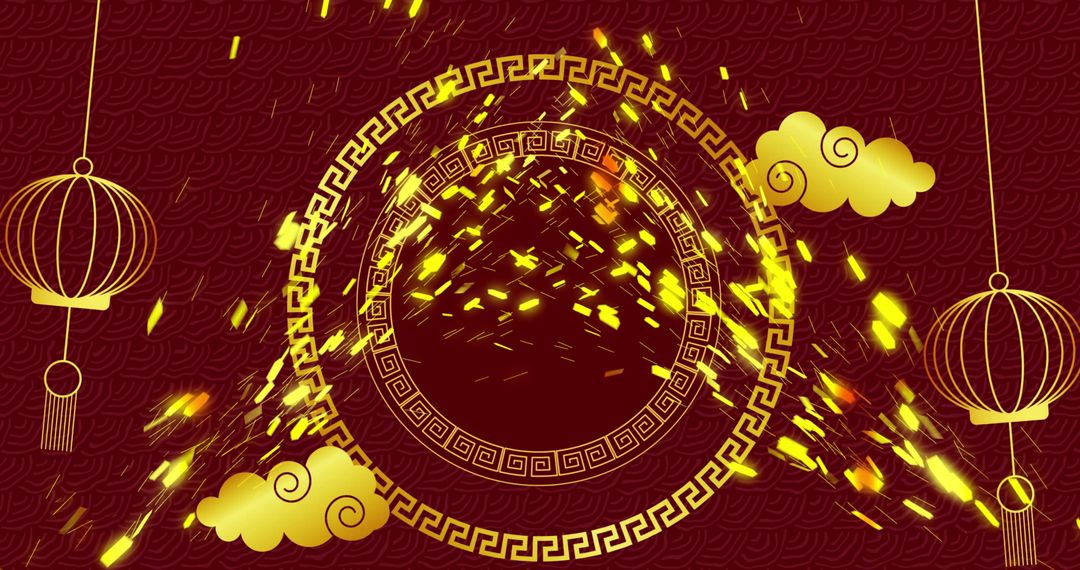 Chinese New Year Festive Decor with Red and Gold Accents