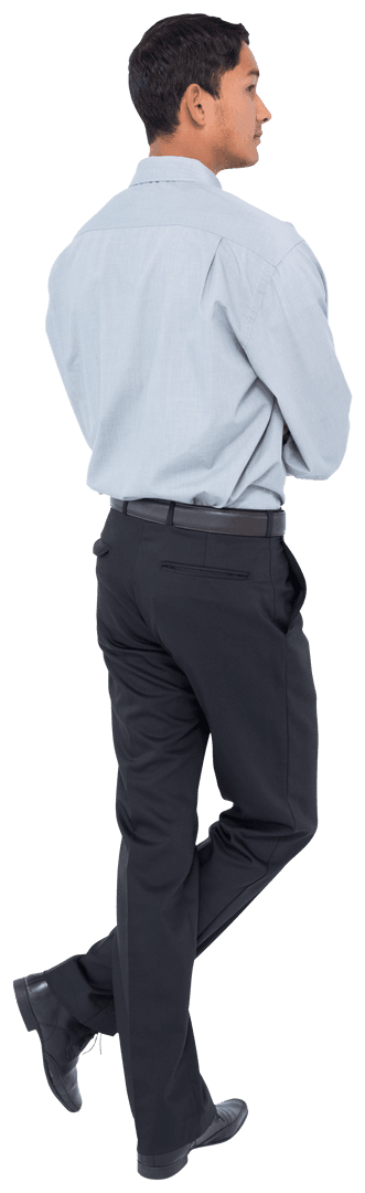 Confident Businessman Standing on Transparent Background
