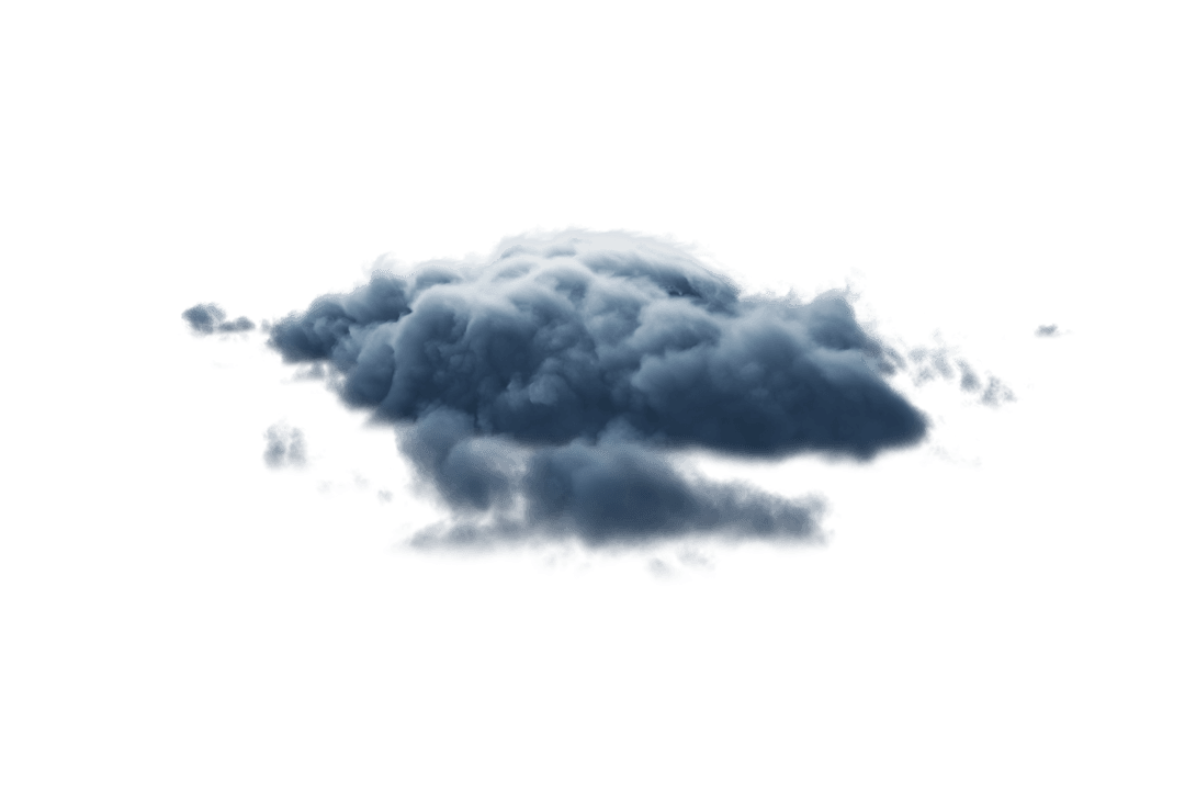 Realistic Dark Cloud Illustration with Transparent Background