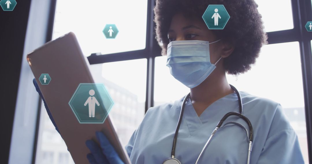 Healthcare Professional Interacting with Digital Interface Technology