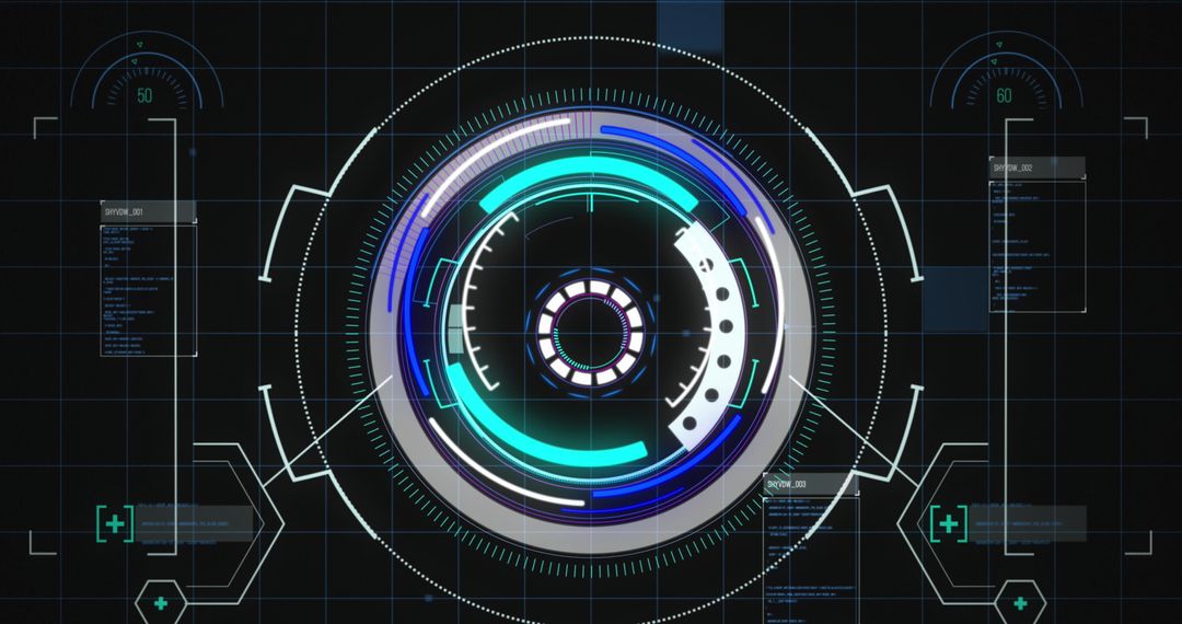 Futuristic Digital Interface Global Data Processing