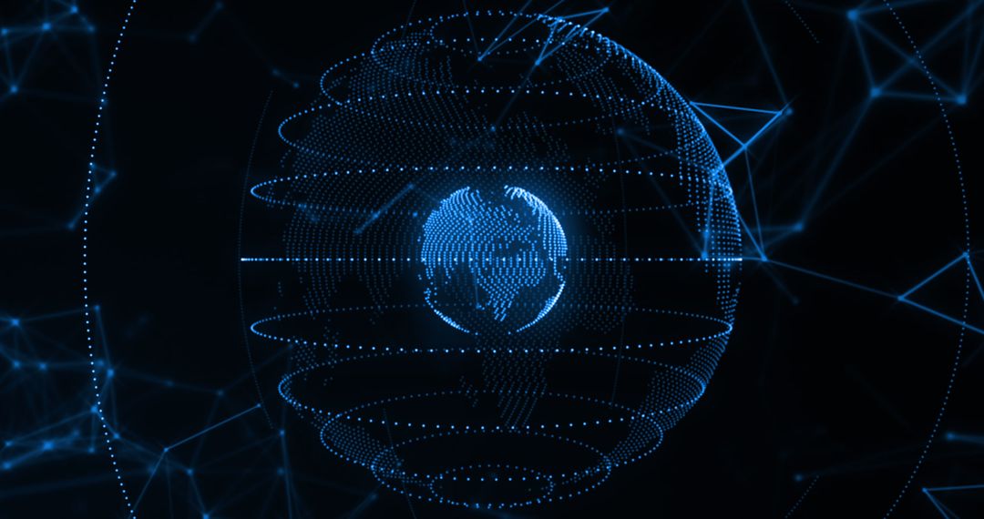 Digital Globe with Network Connections Representing Global Connectivity