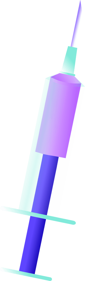 Digital Medical Syringe Illustration on Transparent Background