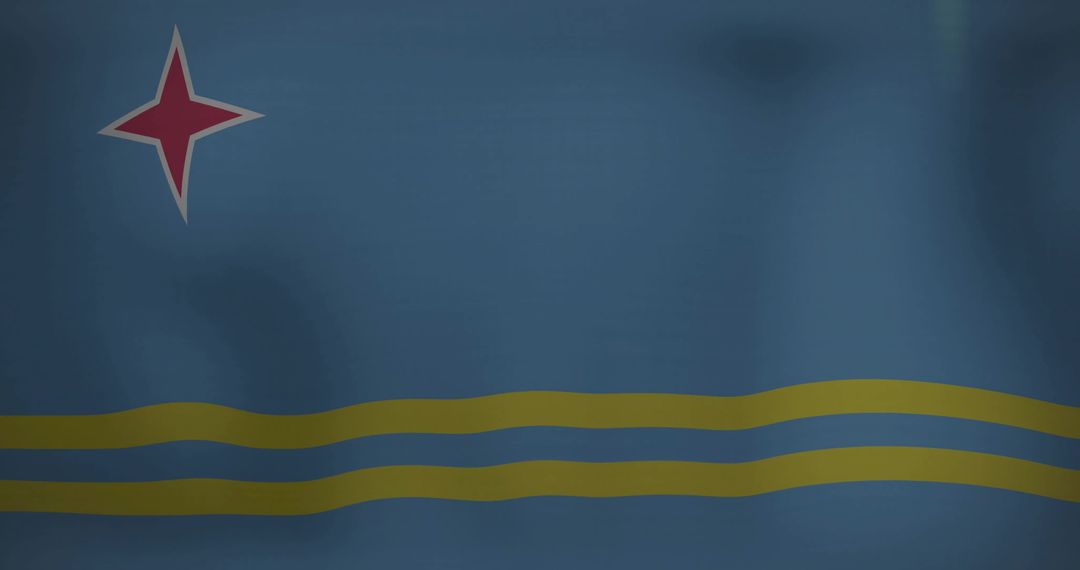 Aruba Flag Highlighting Red Four-Pointed Star and Yellow Stripes