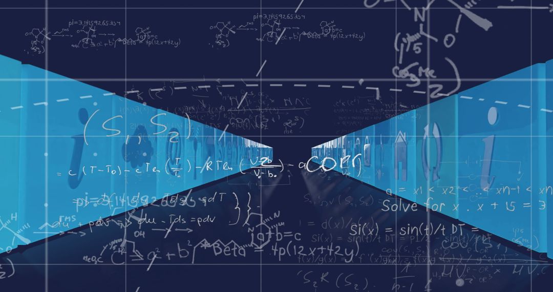 Abstract Mathematics and Technology Concept Background