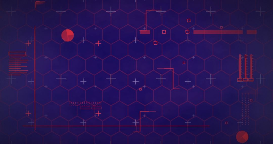 Abstract Geometric Overlay with Hexagonal Technology Design