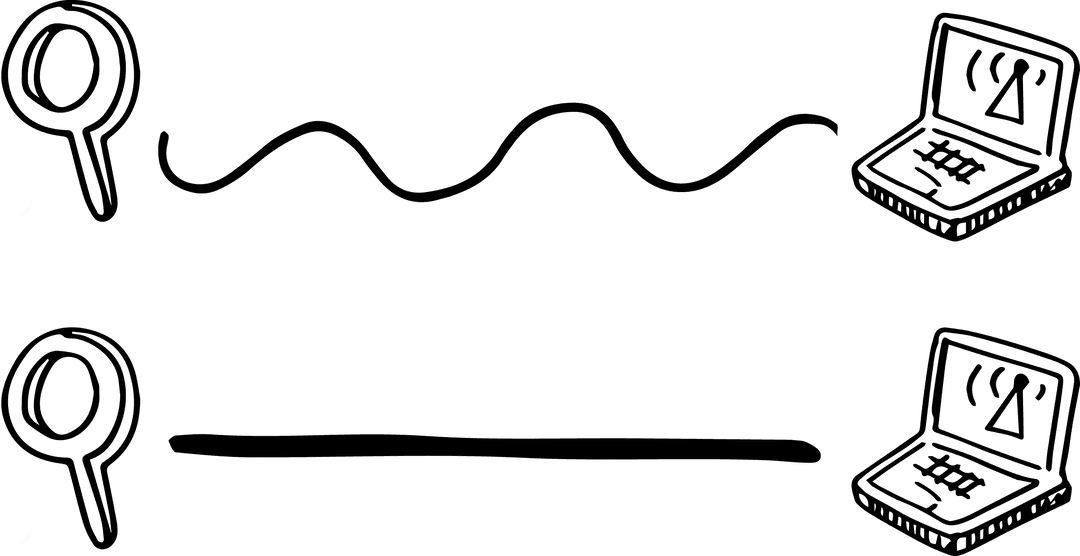 Transparent Magnifying Glass with Antenna Illustration