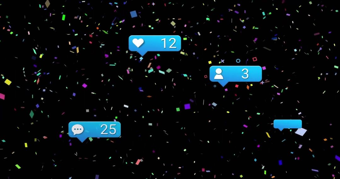 Social Media Notifications with Falling Confetti