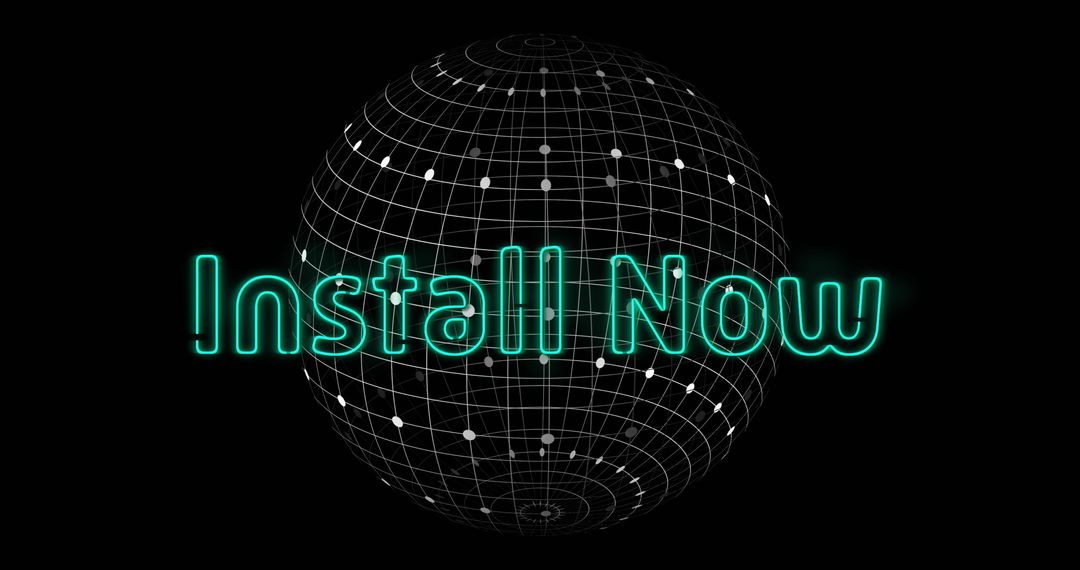 Digital Globe with Install Now Text Overlay