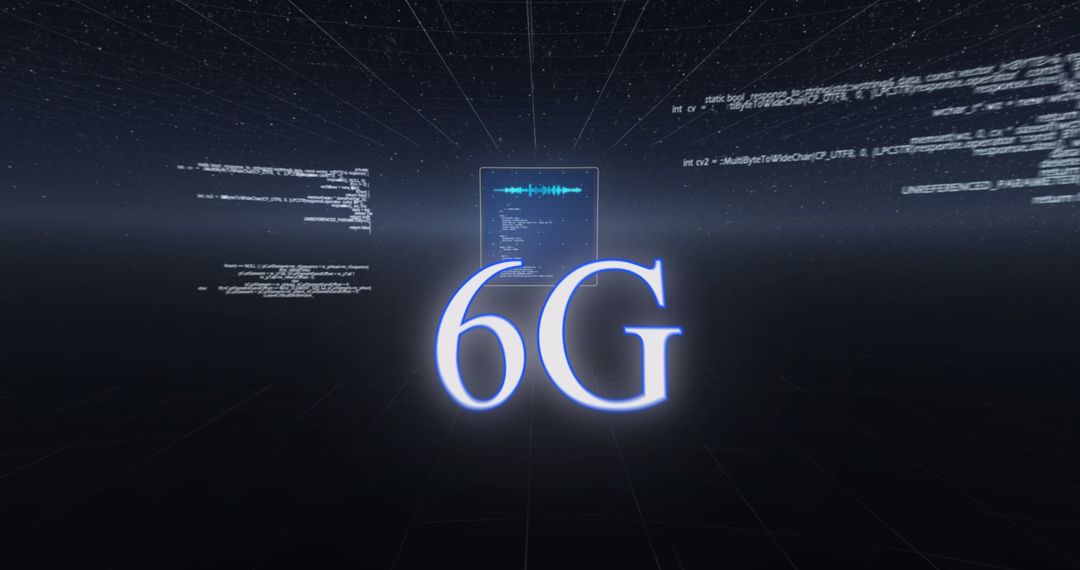 6G Technology Concept with Data Streams and Globe
