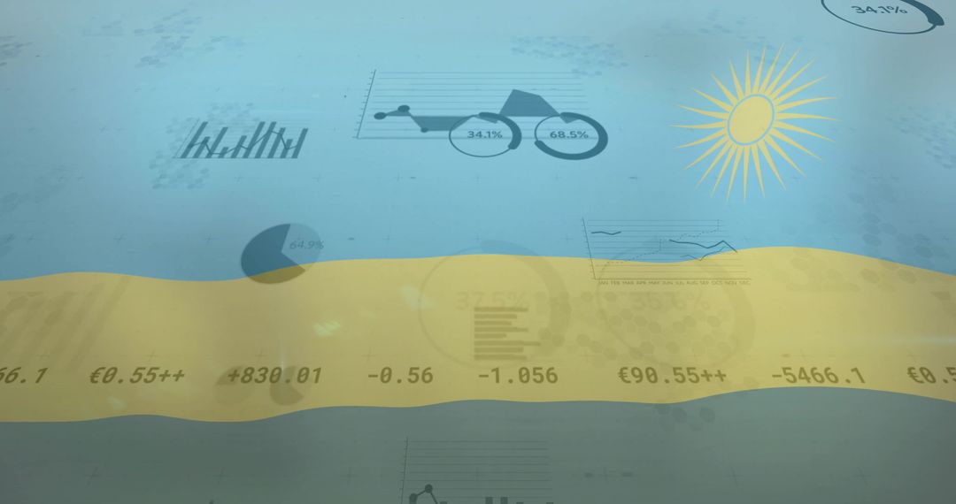 Futuristic Data Visualization Interface with Sun Icon