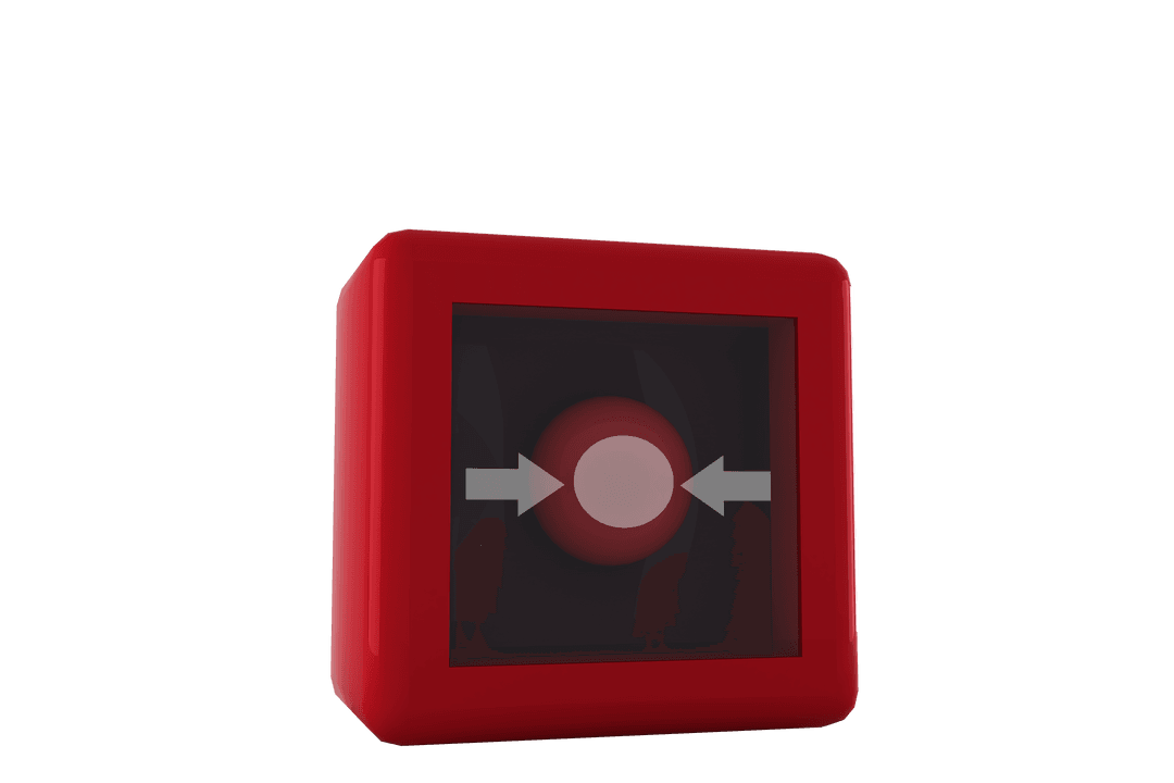 Transparent Background Red Push-Button With Direction Arrows