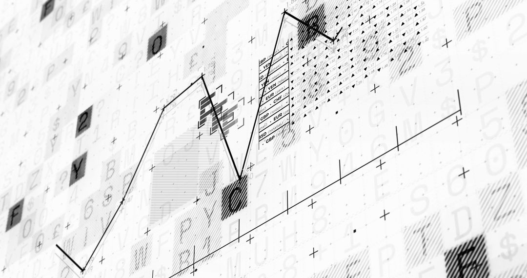 Futuristic Financial Graph with Data Overlay Background