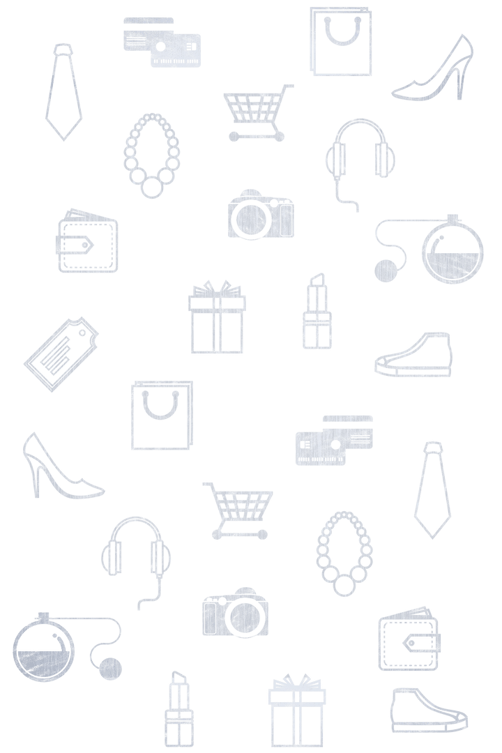 Fashion and Shopping Icons with Transparent Background