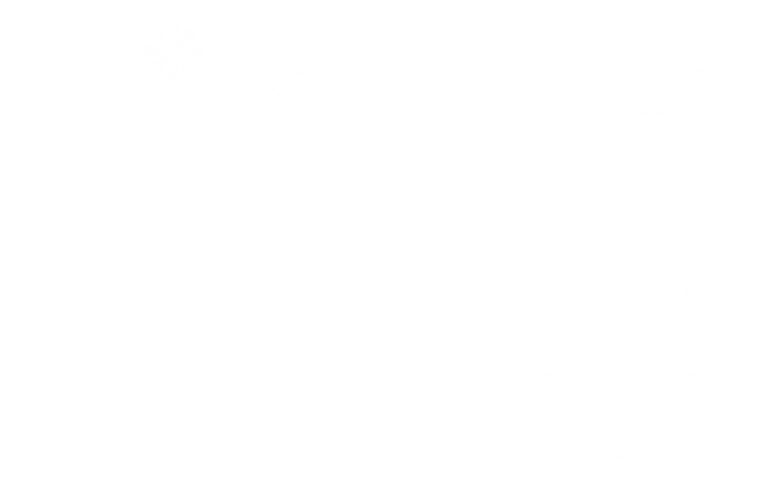 White Snowflakes on Transparent Background for Winter Designs