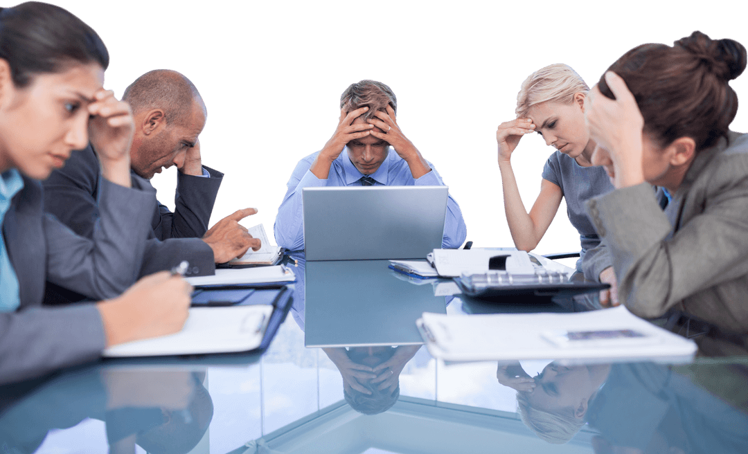 Transparent Background Frustrated Business Team Meeting