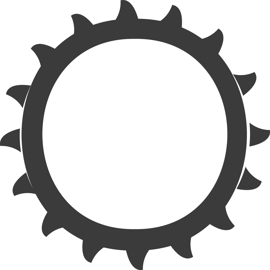 Transparent Sunburst Silhouette with Curved Spikes