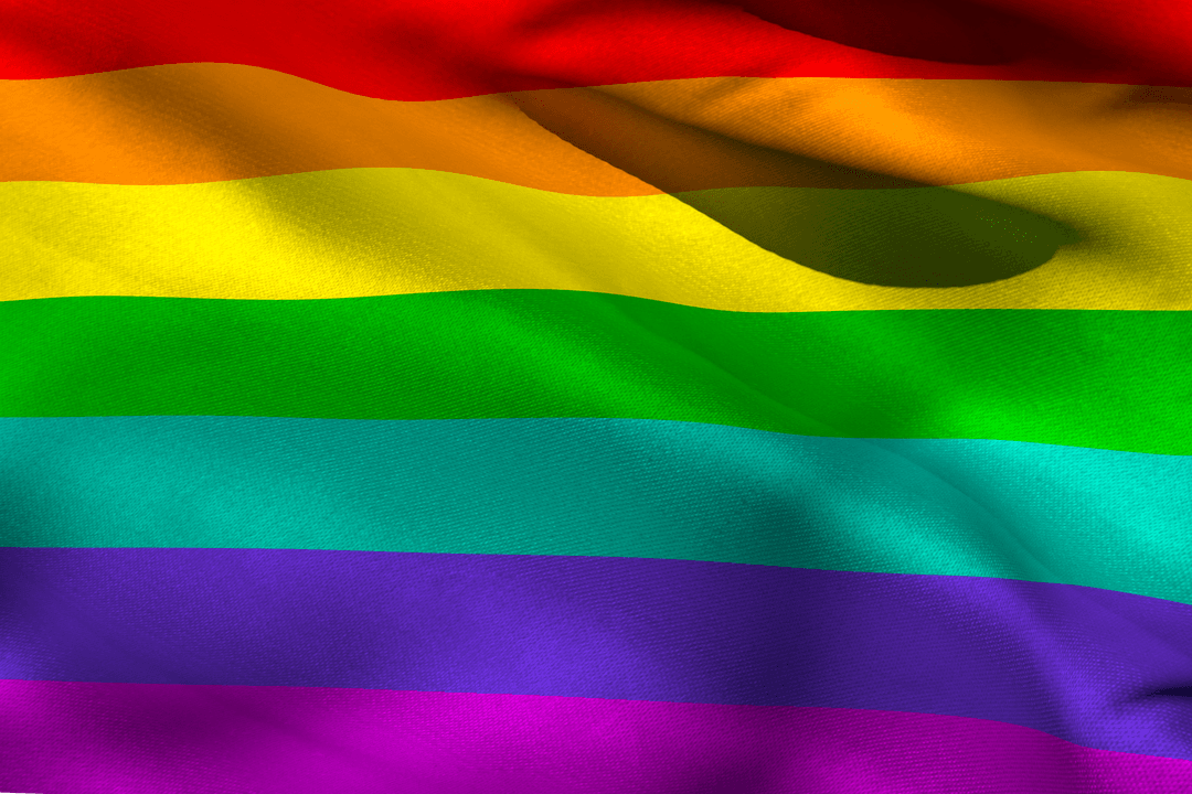 Transparent Rainbow Flag Illustration with Vivid Colors