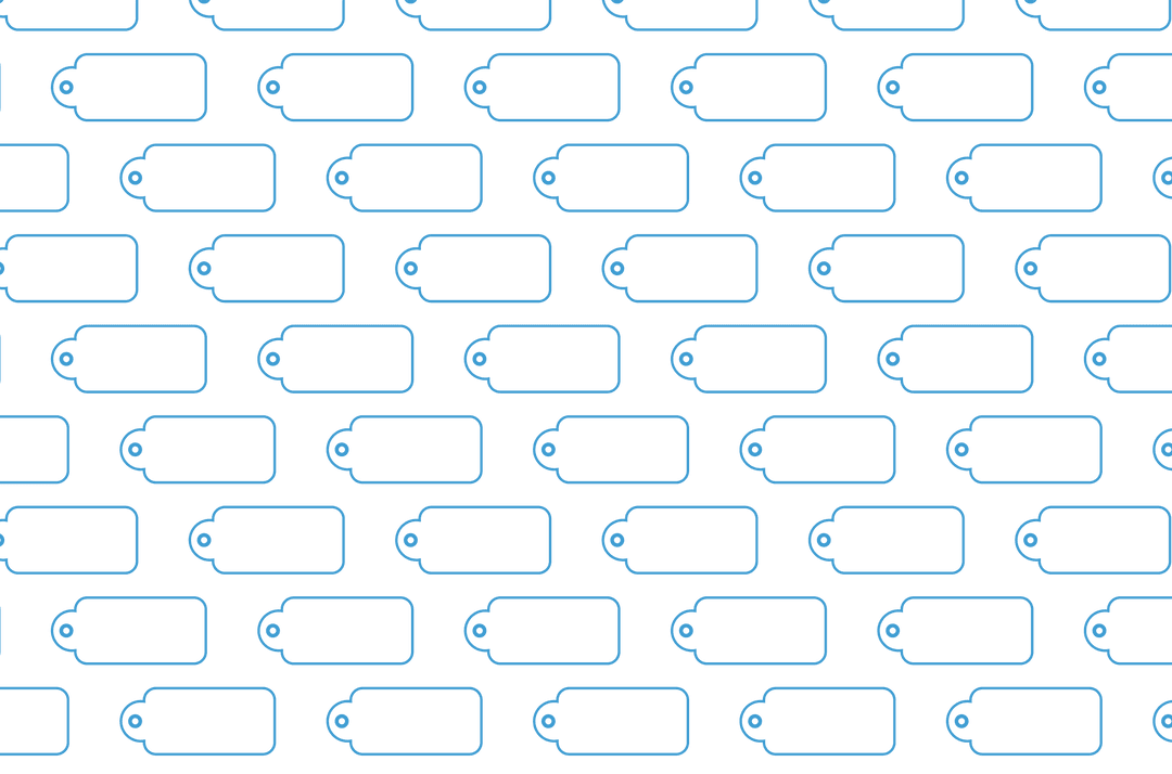 Abstract Blue Tags Pattern on Transparent Background