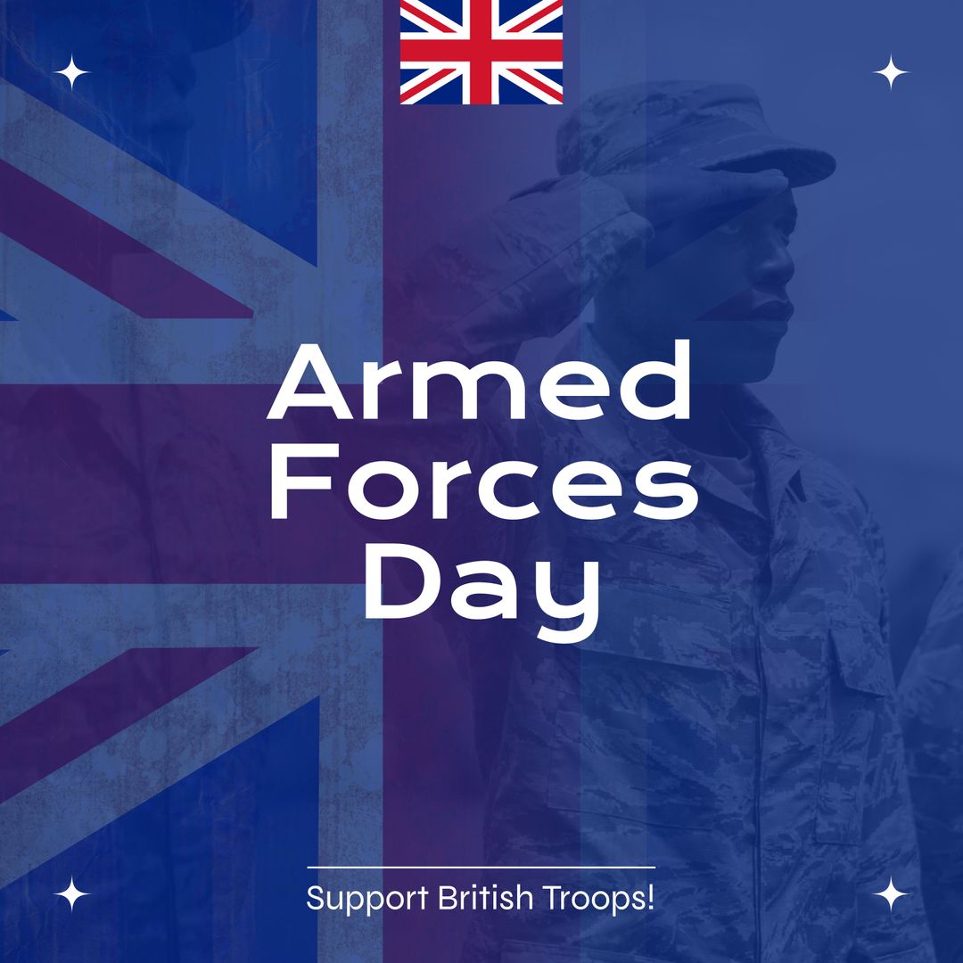 Armed Forces Day Tribute with UK Flag and Soldier