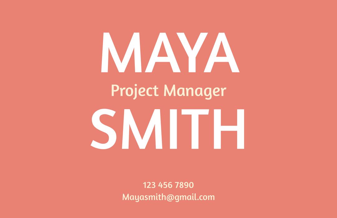 Project manager text, with name and contact details in white on pink background - Download Free Stock Templates Pikwizard.com