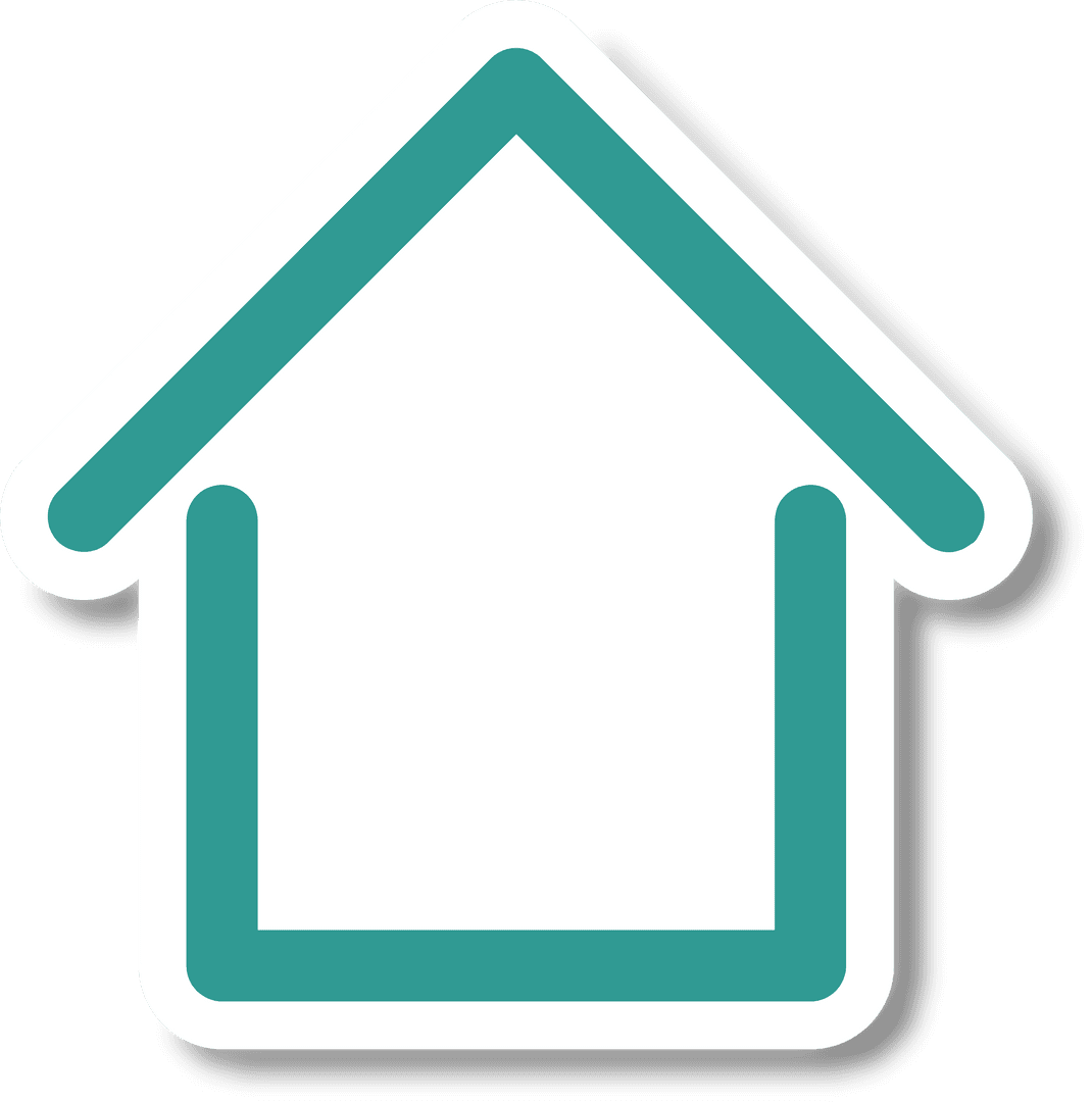 Transparent Green and White House Icon Illustration