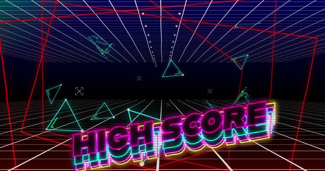 Retro Video Game Achievement High Score Graphic