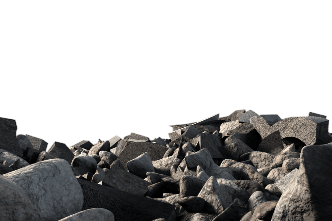 Isolated Rocks Illustration with Transparent Background