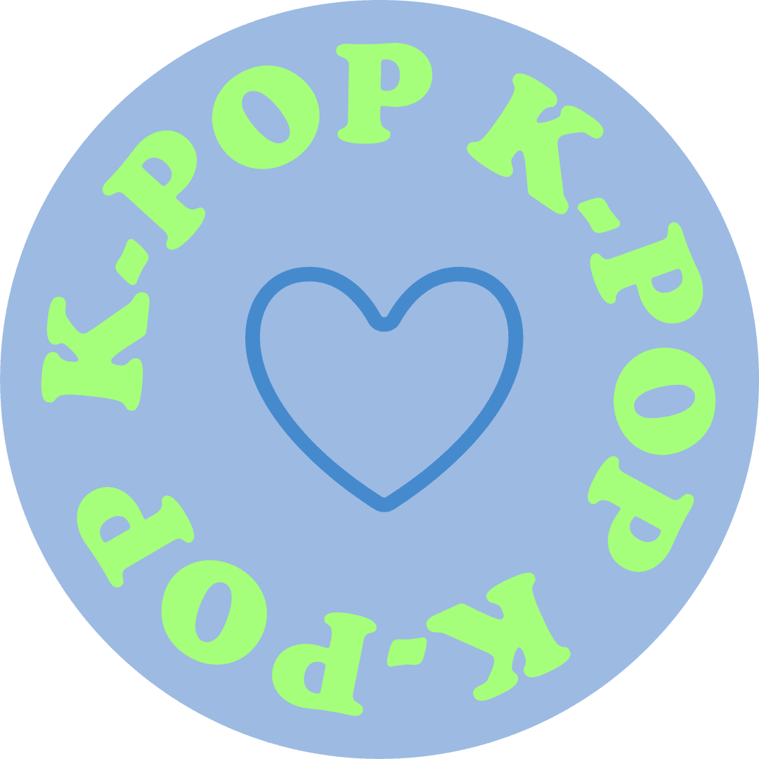 K-POP Transparent Emblem with Stylish Heart and Text