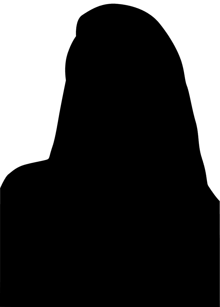 Stylish Silhouette of Long-Haired Woman on Transparent Background