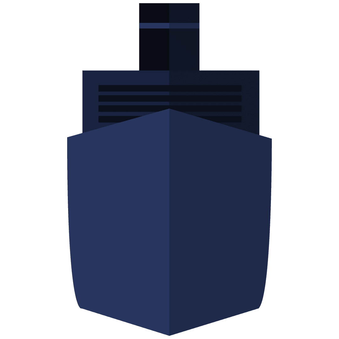 Transparent Blue Ship Icon on Clear Background for Travel Concept