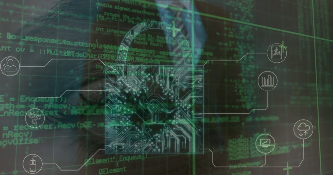 Digital Security Interface Matrix on Business Technology Concept