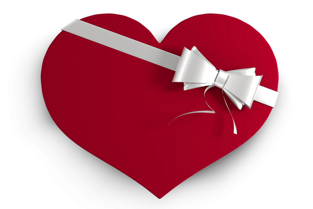 Heart Shaped Red Box with White Ribbon Transparent Background - Download Free Stock Images Pikwizard.com