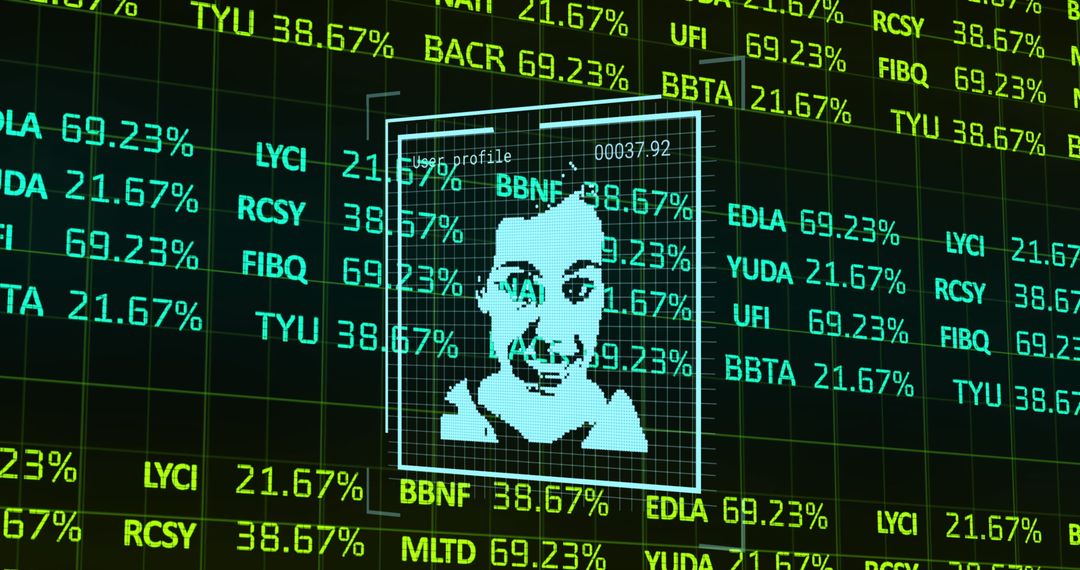 Facial Recognition Interface with Stock Market Data Overlay
