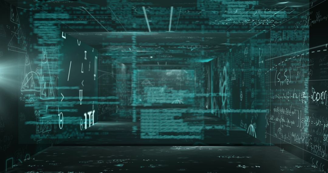 Futuristic Digital Data Network with Global Connections