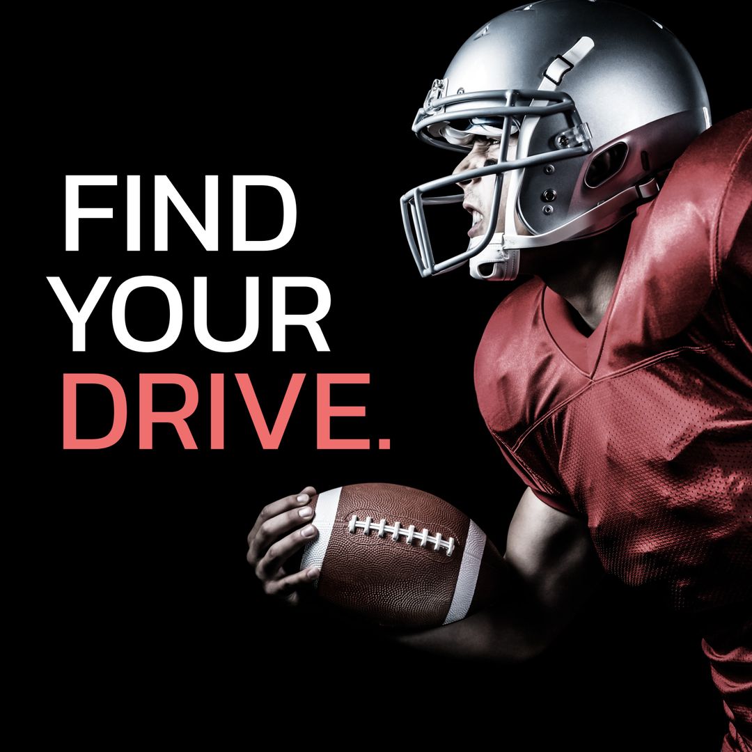 Focused American Football Player Displaying Determination and Drive