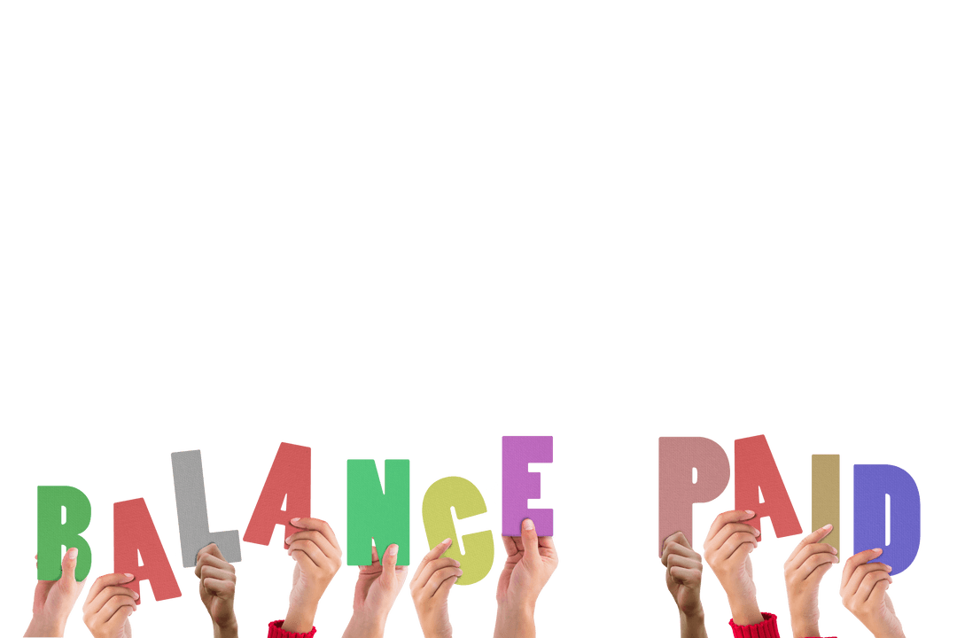 Diverse Hands Holding Transparent Credit Sign Message