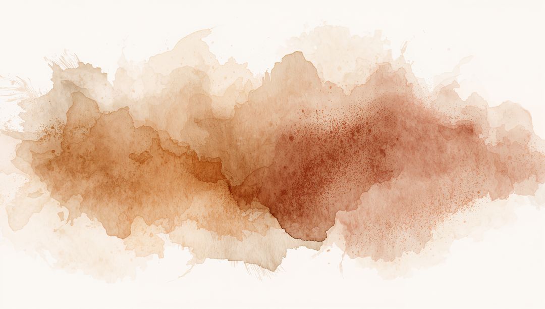 Displaying Layered Earth-Tone Watercolor Washes with Pigment Splatter and Granulation